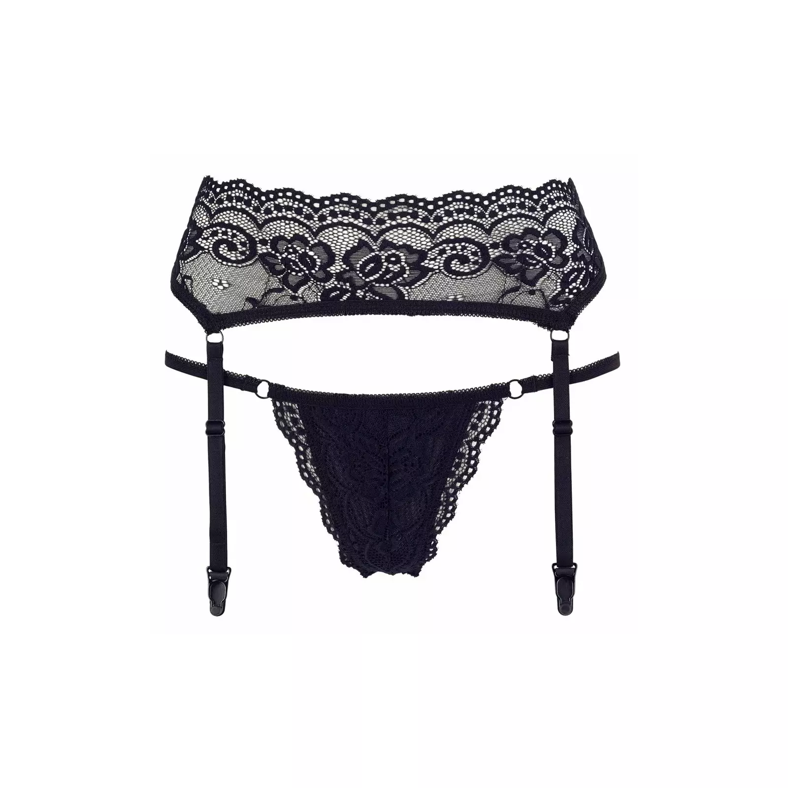 String & Suspenders black L, Cottelli Collection Photo 3
