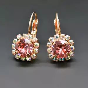 Earrings "Glory II (Rose Peach)" with Crystals From Swarovski™