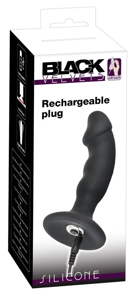 Анальная пробка Black Velvets Rechargeable Plu — силикон 14 см Photo 9