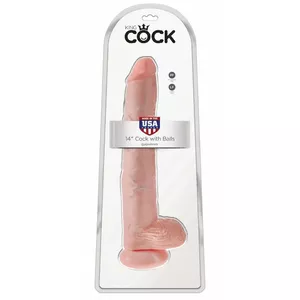 Dildo King Cock 14" with Balls, PVC, diameter 6 cm, total length 35.6 cm