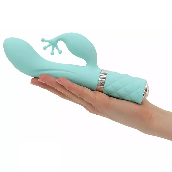 PILLOW Kinky vibrator — silicone rabbit, 21.5 cm Photo 4