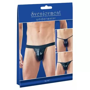 Мужской набор стрингов 3 шт Svenjoyment S-L, чёрные, 60% полиуретан/36% полиэстер/4% эластан