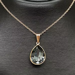 "Crystal Drop (Silver Night)" pendant with Crystals From Swarovski™