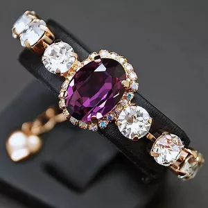Aproce "Sofija II (Amethyst)" ar Swarovski™ kristāliem