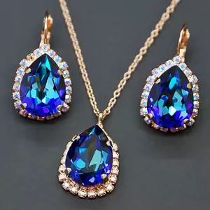 Komplekts "Debesu Piliens III (Bermuda Blue)" ar Swarovski™ kristāliem