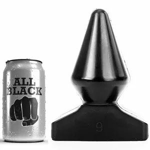 Анальная пробка ALL BLACK AB80 — силикон/PVC, длина 18,5 см, диаметр 9 см, чёрная