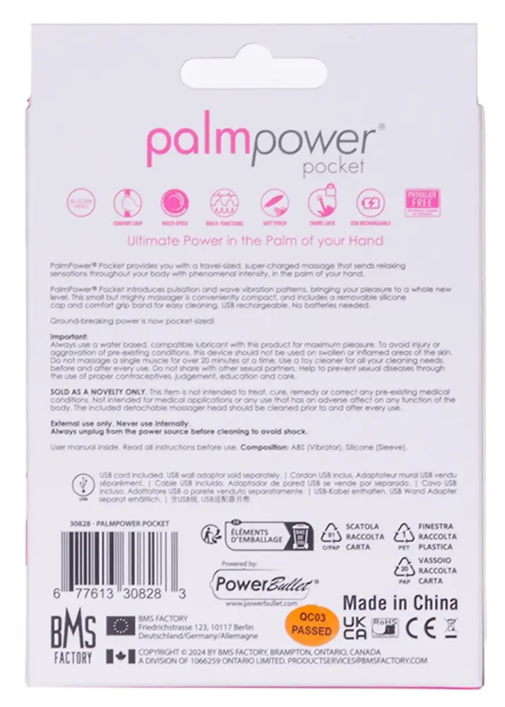 PALMPOWER PalmPower Pocket Pink Intimate Massager Photo 13