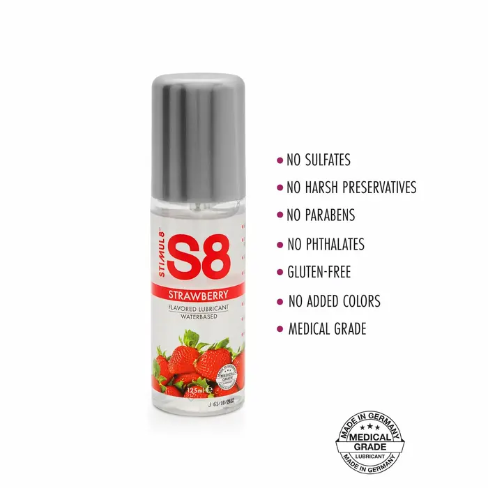 STIMUL8 S8 Strawberry ūdens bāzes lubrikants 125 ml Photo 2