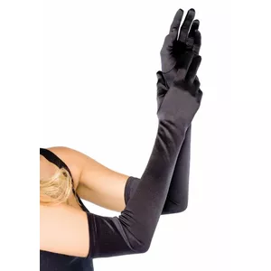 Extra Long Satin Gloves Red O/S