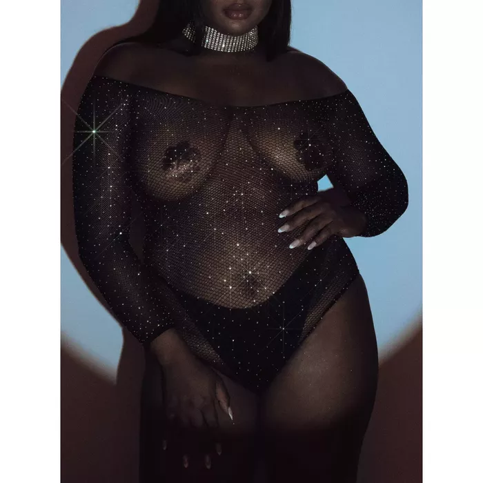 Бодистокинг LEG AVENUE Crystalized Fishnet 1X-2X Photo 6