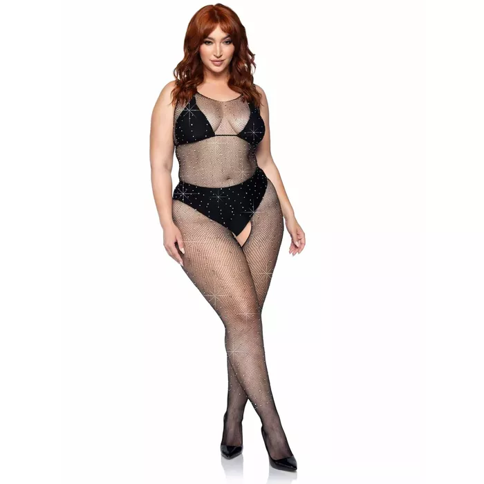 LEG AVENUE Crystalized Net Body Stocking 1X-2X комбинезон Photo 3