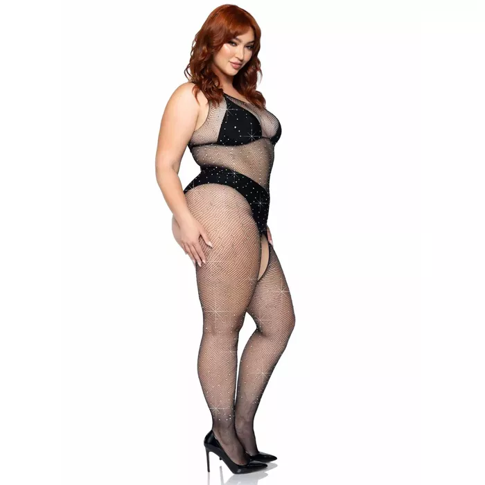 LEG AVENUE Crystalized Net Body Stocking 1X-2X комбинезон Photo 4