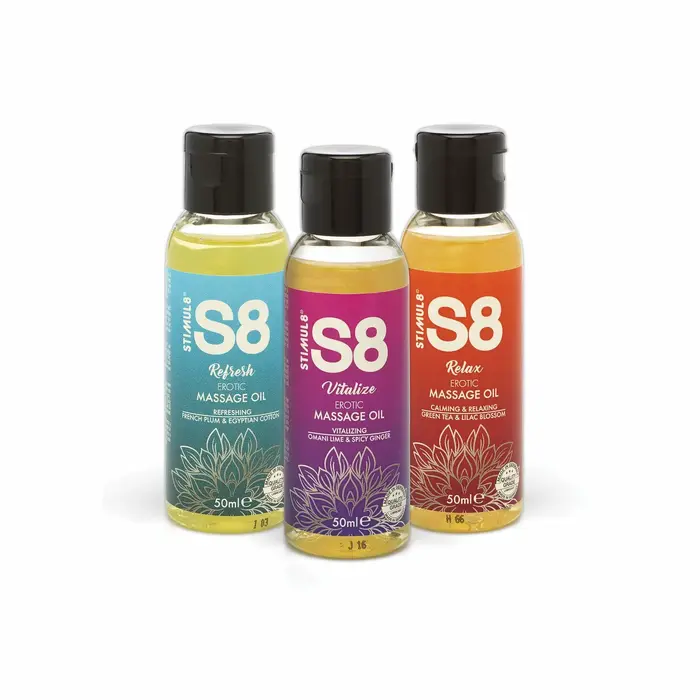 Masāžas eļļa STIMUL8 S8 — 3 x 50 ml Photo 2