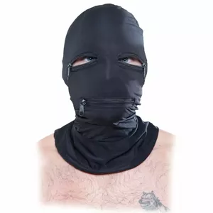 Zipper Face Hood - Black