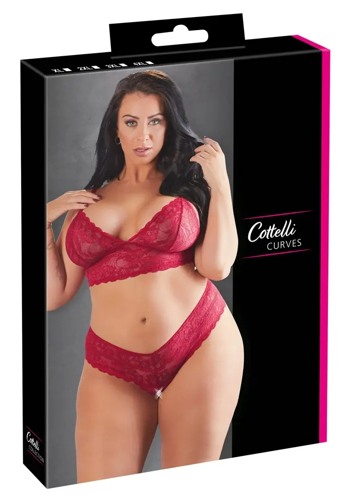 Комплект Cottelli Collection Бра и красные трусики 3XL Photo 6