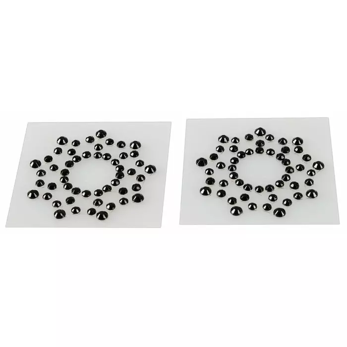 Nipple Stickers Rhinestone — black, acrylic & PET Photo 3
