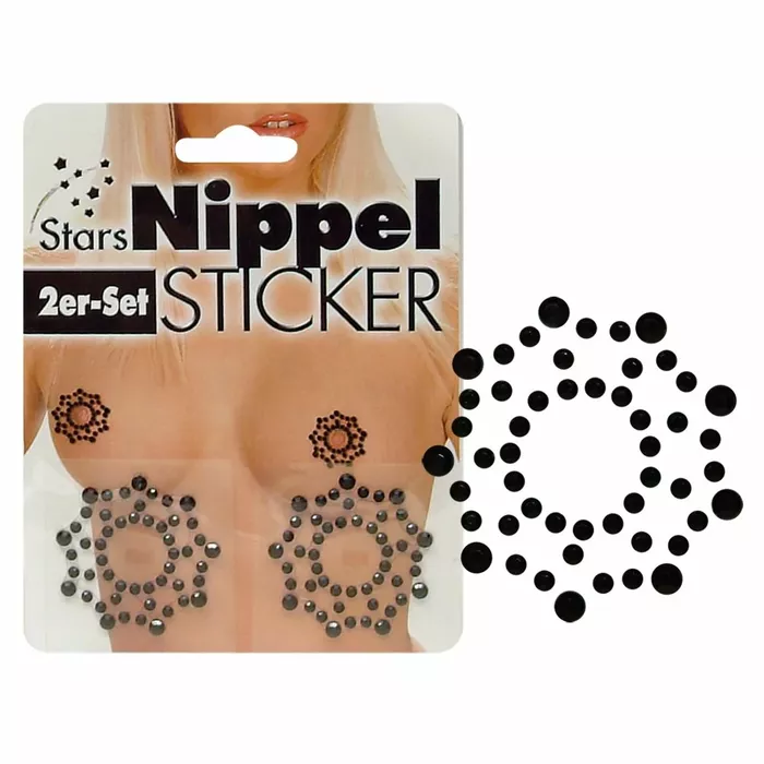 Nipple Stickers Rhinestone — black, acrylic & PET Photo 5