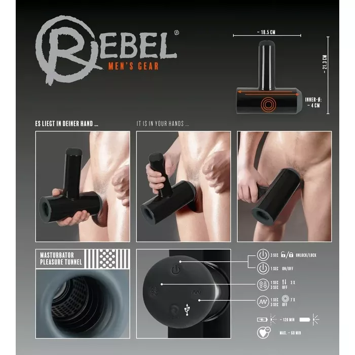 Masturbator rebel 05948140000 — dual-function silicone Photo 9