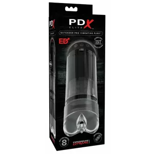 Мастурбатор PIPEDREAM PDX Elite Extender Pro Vibrati — мягкий силикон, регулируемая длина 9,0–14,5 см, Ø 0,5–3,8 см, перезаряжаемый