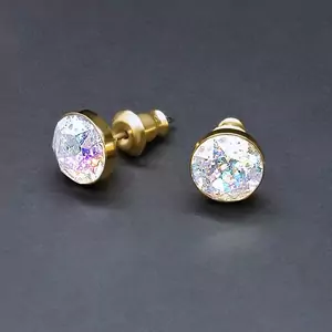 Auskari "Klasika (White Patina)" ar Swarovski™ kristāliem