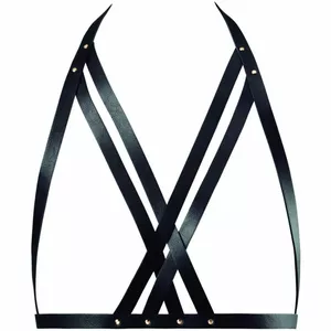 BIJOUX INDISCRETS MAZE - HALTER BRA HARNESS BLACK, B-0252