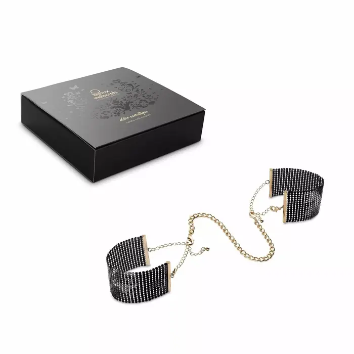Handcuffs BIJOUX MÉTALLIQUE — black metal mesh Photo 3