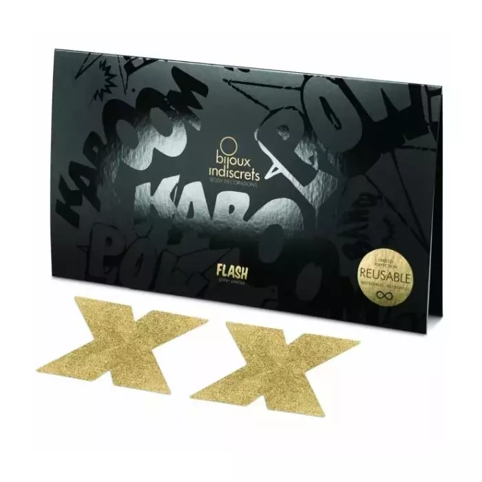 Nipple covers BIJOUX Indiscrets Flash Cross Gold Photo 4