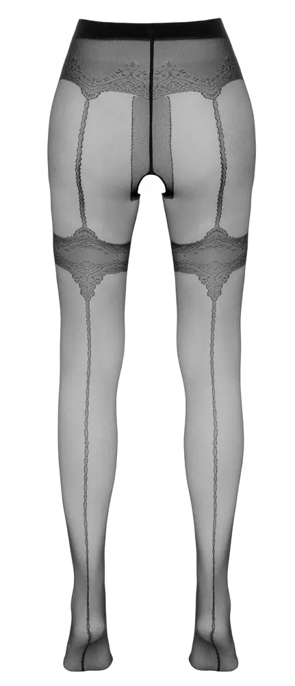 Cottelli Collection Crotchless Tights 4 — колготки с открытым шагом Photo 9