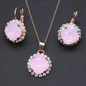 Jewelry Set "Glare III (Rose Water Opal)" with Crystals From Swarovski™