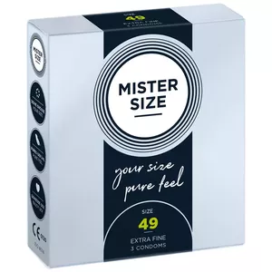 Vīriešu prezervatīvs MISTER SIZE 49, 49 mm platums, 160 mm garums