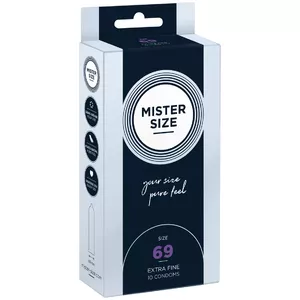 Vīriešu prezervatīvs MISTER SIZE 69, 69 mm, 220 mm, 0.06 mm
