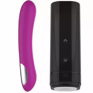 Kiiroo Onyx+ & Pearl2 Purple Masturbatoru komplekts Melns, Rozā Akrilonitrilbutadiēnstirēnterpolimēra (ABS), Silikons