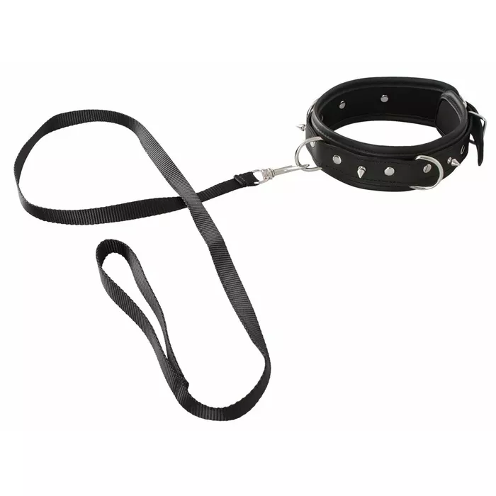 Vegan Fetish Collar — adjustable vegan collar with leash Photo 2