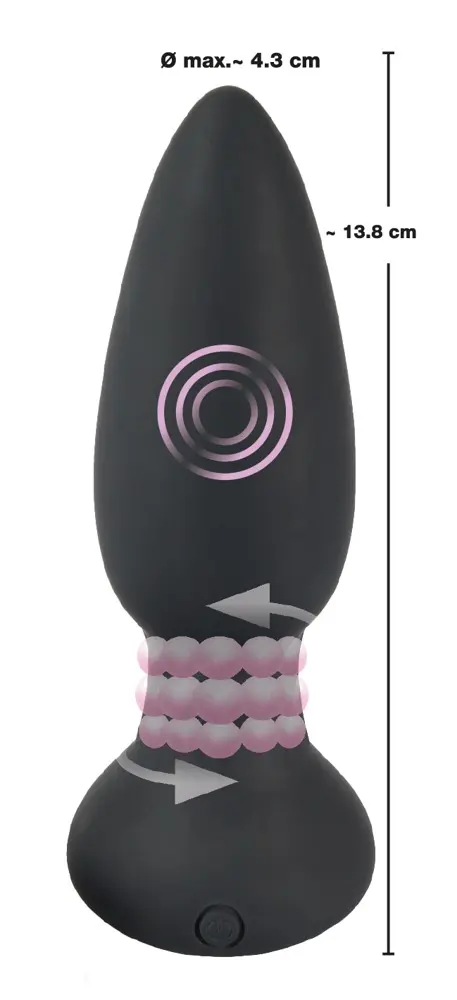 Anālā krūzīte Black Velvets RC Rotating — silikons, 14 cm Photo 12