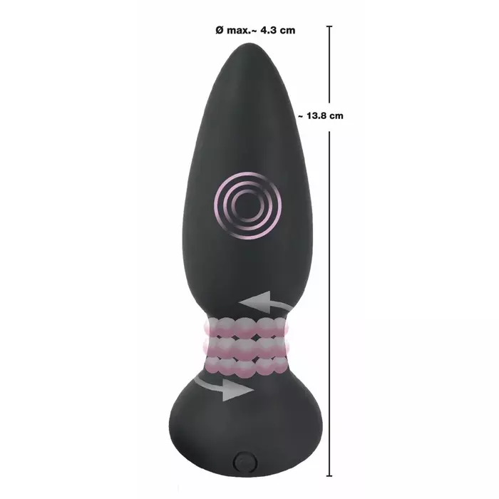 Anālā krūzīte Black Velvets RC Rotating — silikons, 14 cm Photo 5