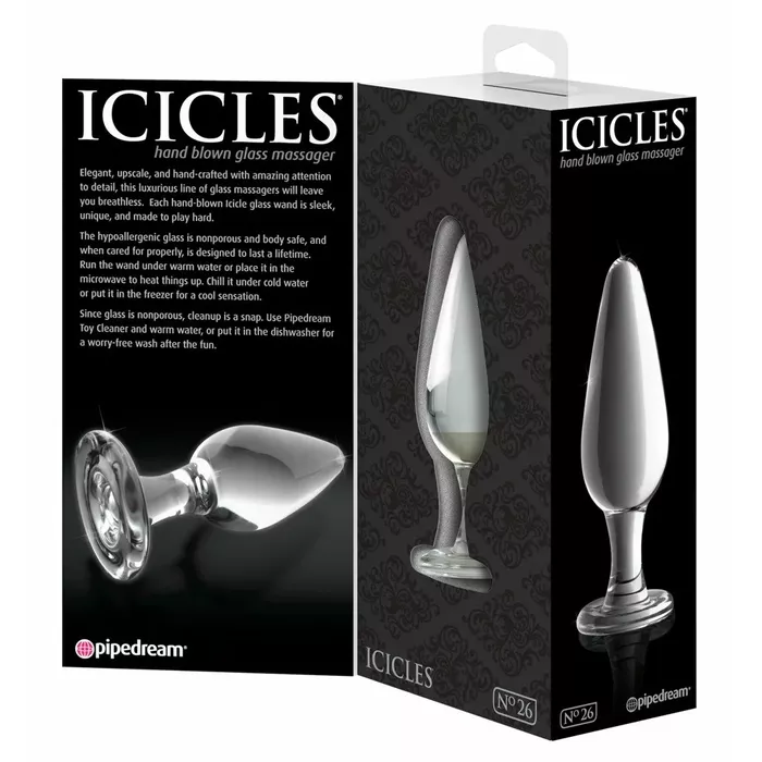 Glass anal plug icicles No. 26 — 11 cm, Ø 4 cm Photo 4