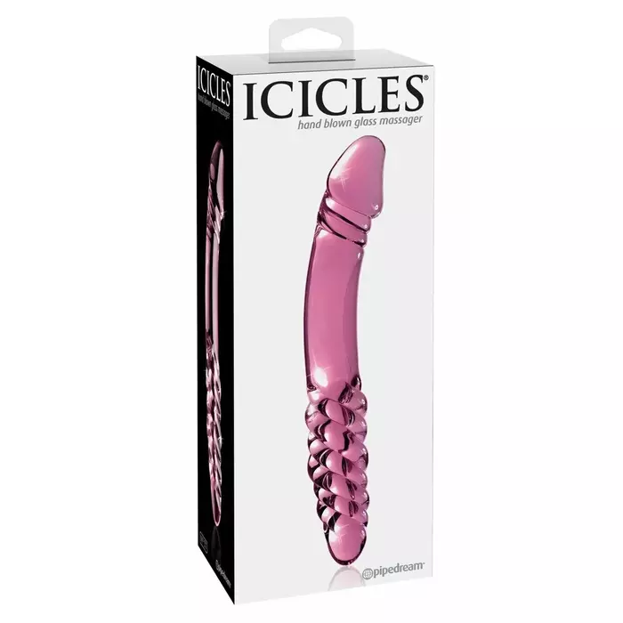 Glass dildo icicles No. 57 Pink — 12 cm, Ø 3.5 cm Photo 2