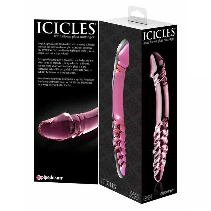 Glass dildo icicles No. 57 Pink — 12 cm, Ø 3.5 cm Photo 4