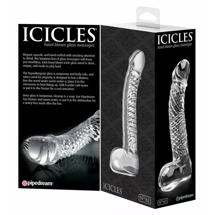 Стеклянный дилдо icicles No. 61 — icicles Photo 4