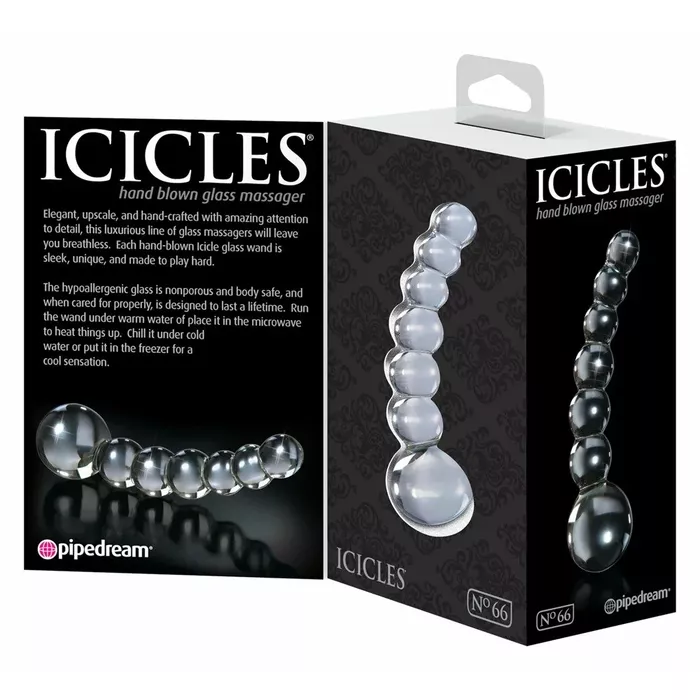 Стеклянный фаллоимитатор icicles No. 66 — 12 см Photo 4