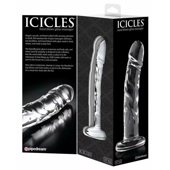 Стеклянный фаллоимитатор icicles No. 62 — 18 см, Ø 3 см Photo 4