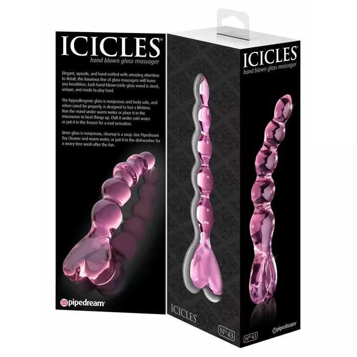 Стеклянный фаллоимитатор icicles No. 43 Pink — 20 см Photo 5