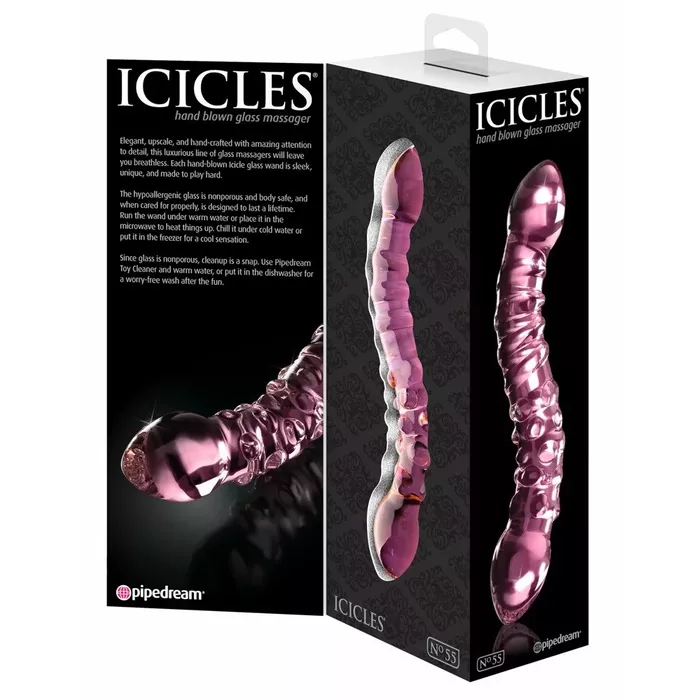 Stikla dildo icicles No. 55 Pink — 19,5 cm Ø 3,5 cm Photo 4