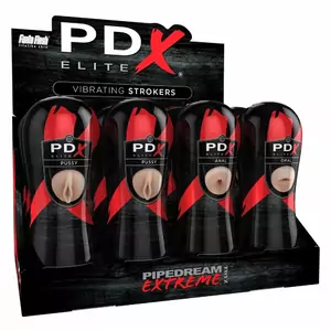 Мастурбатор PIPEDREAM PEE Vibrating Stroker Display – съёмный вибро-элемент, TPR рукав, ABS корпус