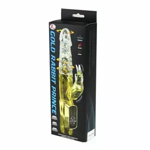 Vibrators BAILE US Rabbit Gold Prince — dubultas stimulācijas, TPR, garums 23 cm, diametrs 3,5 cm, zelta