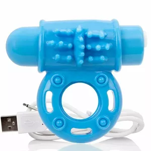 SCREAMING O VIBRATING RECHARGEABLE RING O WOW BLUE