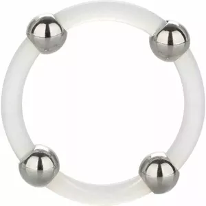 CALEX STEEL BEADED SILICONE RING L