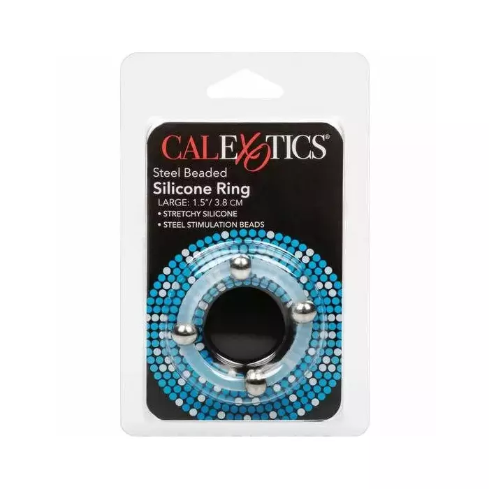 CalExotics STEEL BEADED SILICONE RING L – beaded silicone ring Photo 3