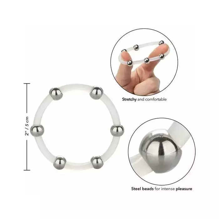 CalExotics STEEL BEADED SILICONE RING XL — silicone 5 cm Photo 4