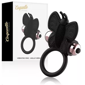 COQUETTE CHIC DESIRE COCK RING BUTTERFLY  WITH VIBRATOR BLACK/ GOLD